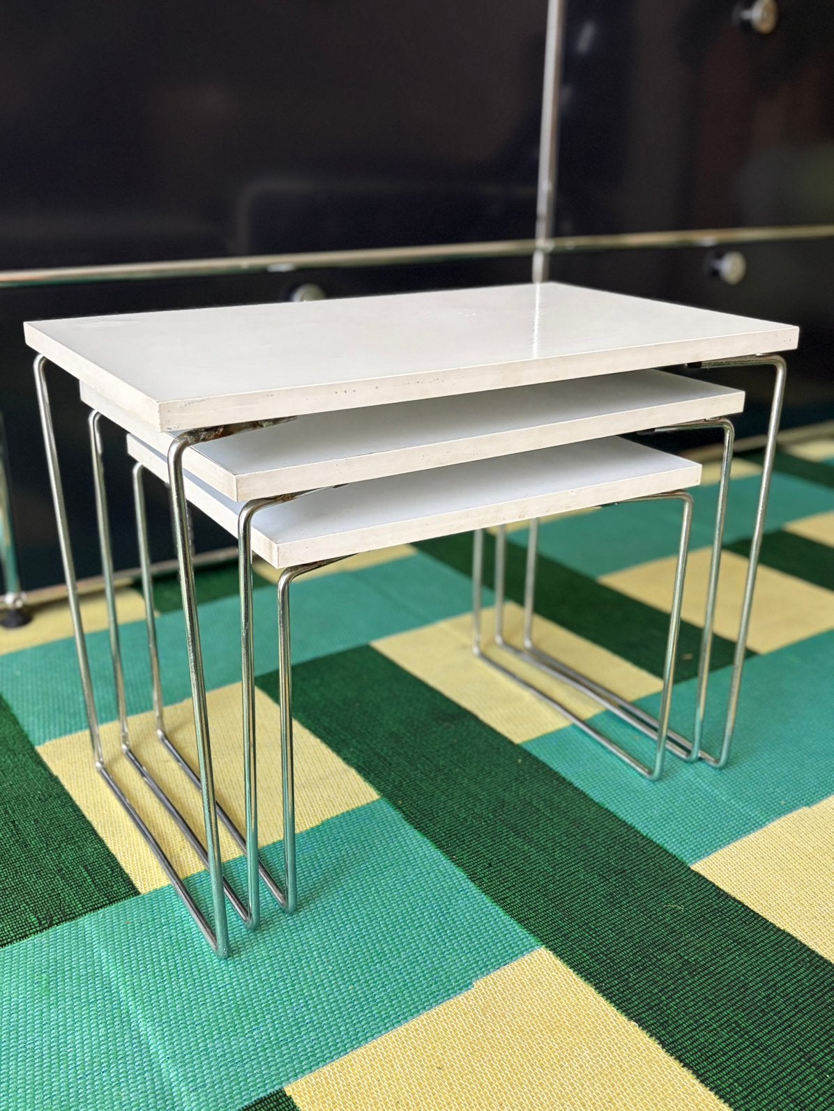 Mimiset bijzettafels nesting table 3 stuks, Ophalen, Minder dan 45 cm, Minder dan 55 cm, Mid century