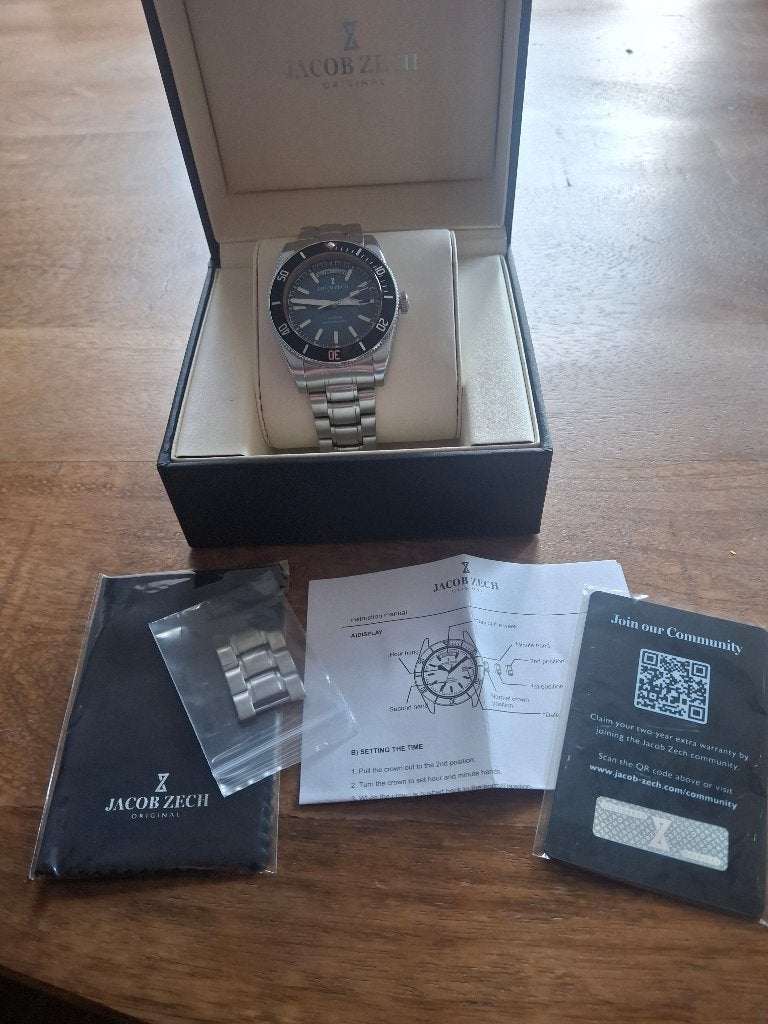 Jacob Zech Athena Herenhorloge - NIEUW !!, Staal, Staal, Polshorloge, Nieuw