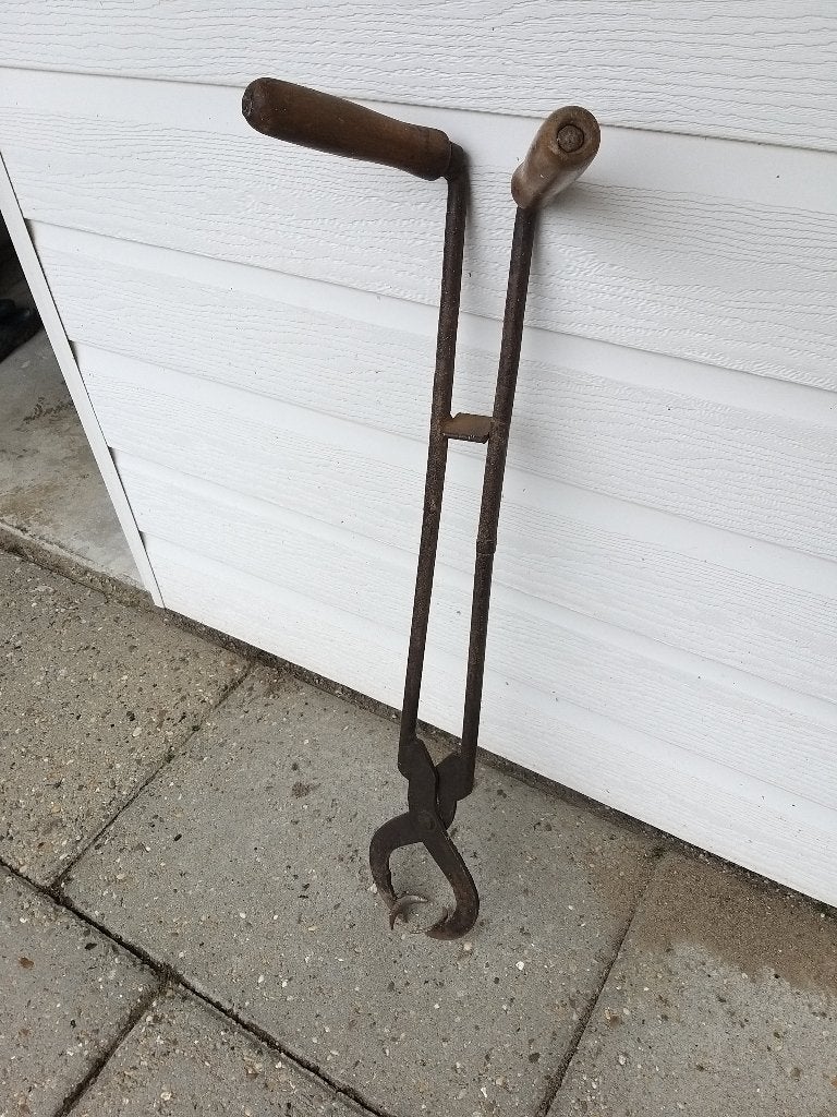 Antieke bietenrooitang lengte 85 cm, Antiek en Kunst, Ophalen of Verzenden