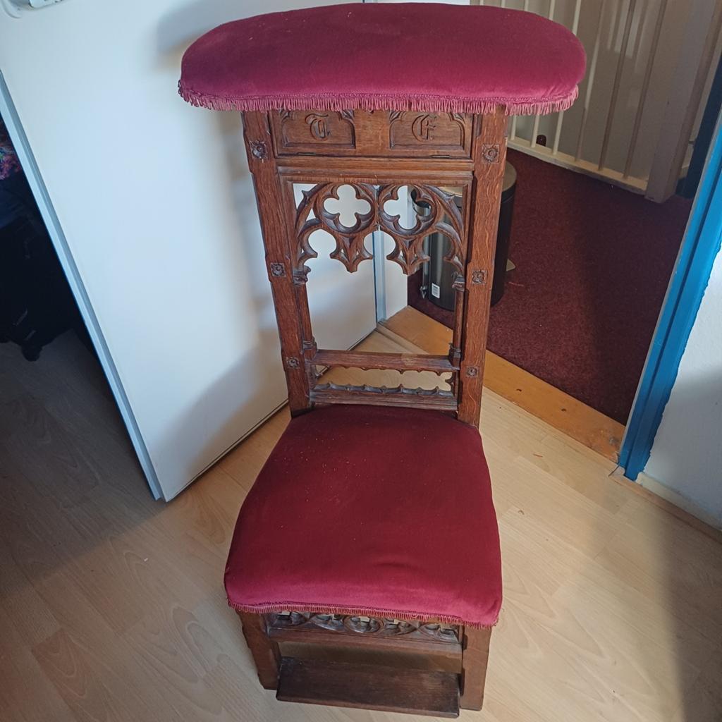 Antieke bidstoel / knielbank - Gotische stijl, Antiek en Kunst, Antiek | Religie, Verzenden