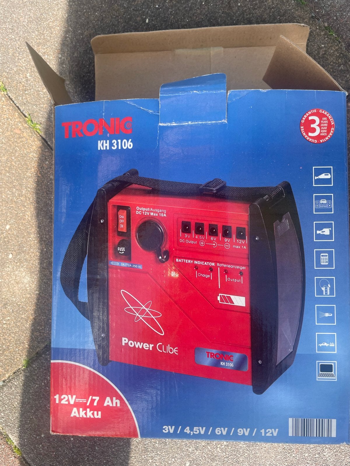 Tronic Power Cube KH 3106 Oplaadbare Accu 12V/7Ah, Ophalen, Gebruikt