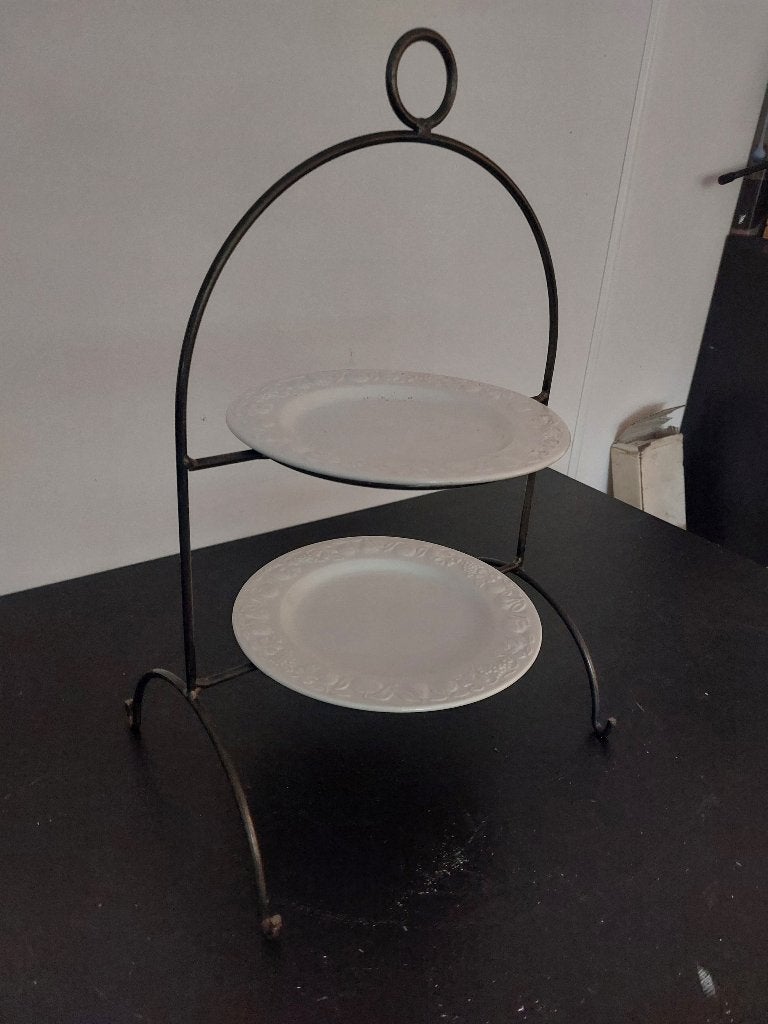 etagere met 2 borden ( 500720), Ophalen, Zo goed als nieuw