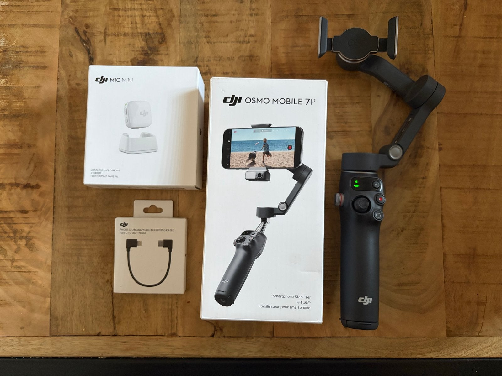 DJI Osmo Mobile 7P + DJI Mic Mini – compleet, met garantie, 125 cm of minder, Ophalen of Verzenden, Zo goed als nieuw, Inclusief draagtas