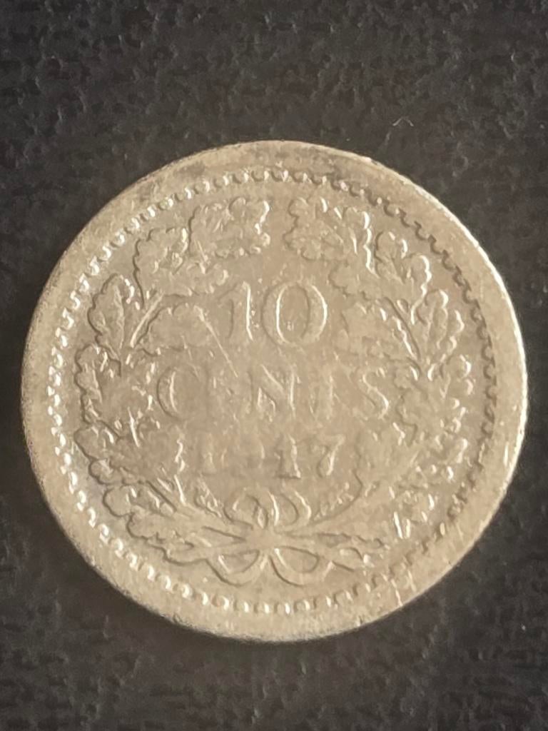 Munt 10 cent 1917, Postzegels en Munten, Munten | Nederland, Ophalen of Verzenden, Koningin Wilhelmina, 10 cent