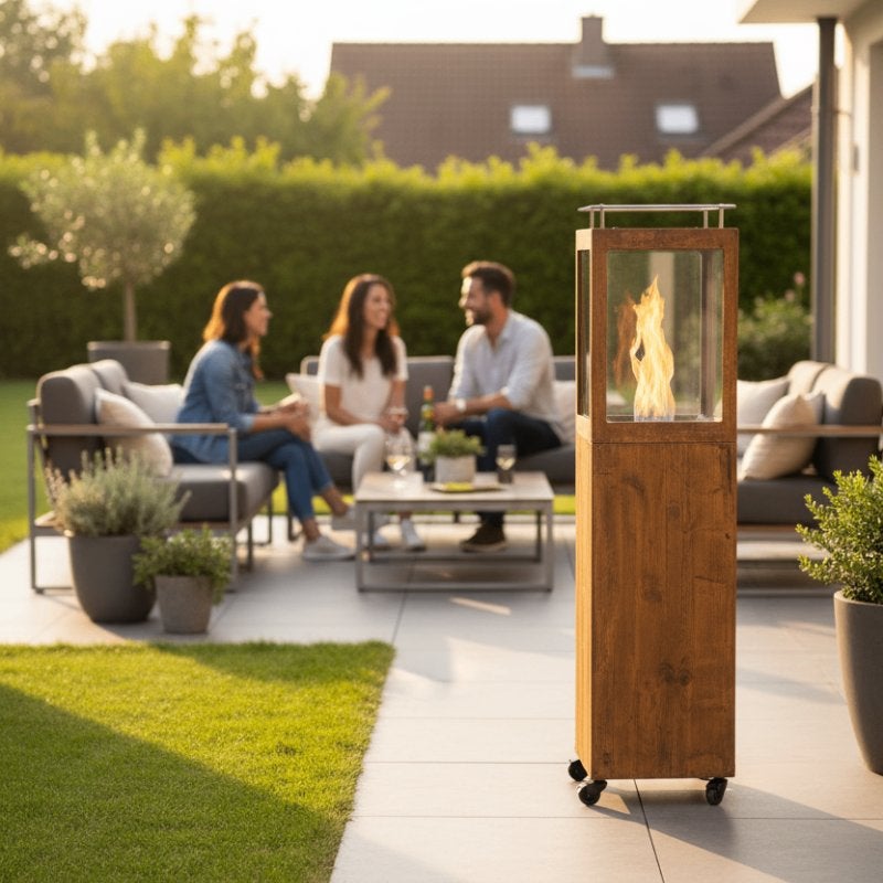 Pellet Terrasverwarmer Cortenstaal, Tuin en Terras, Verzenden, Nieuw, Vloer, Draaibaar