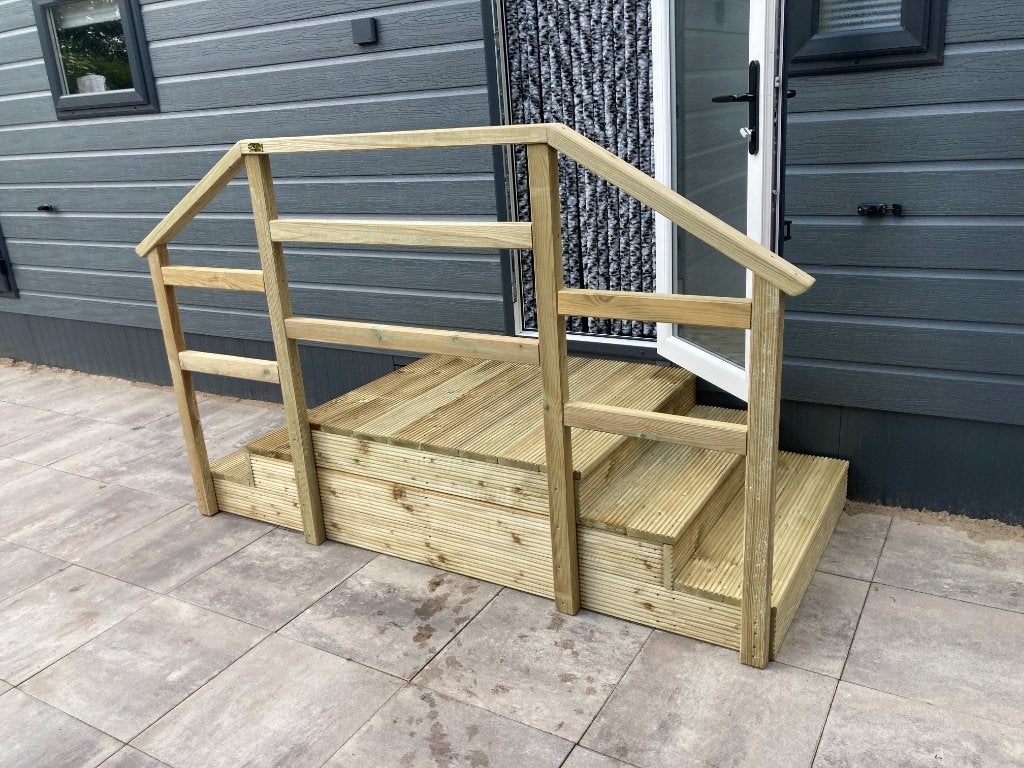 Robuuste opstap met bordes voor caravan, chalet, tinyhouse.., Ophalen of Verzenden, Nieuw
