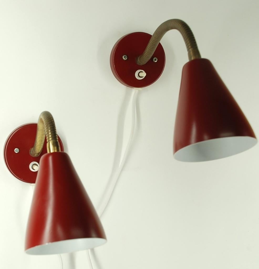 Vintage 1960's wandlampjes - set van 2 stuks., Gebruikt, Vintage MCM, Verzenden, Vintage MCM