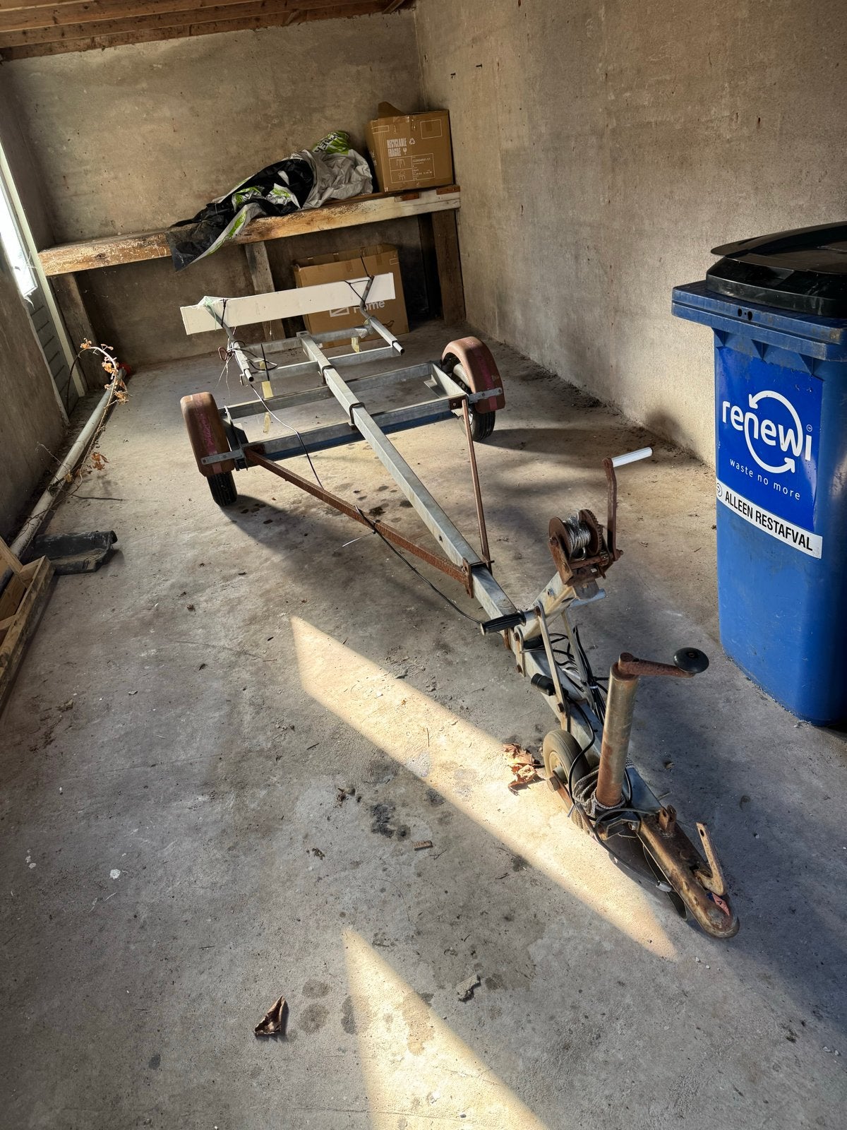 Boottrailer zonder steunen met kentekenbalk, Ophalen, Minder dan 1500 kg, Gebruikt, Overige typen