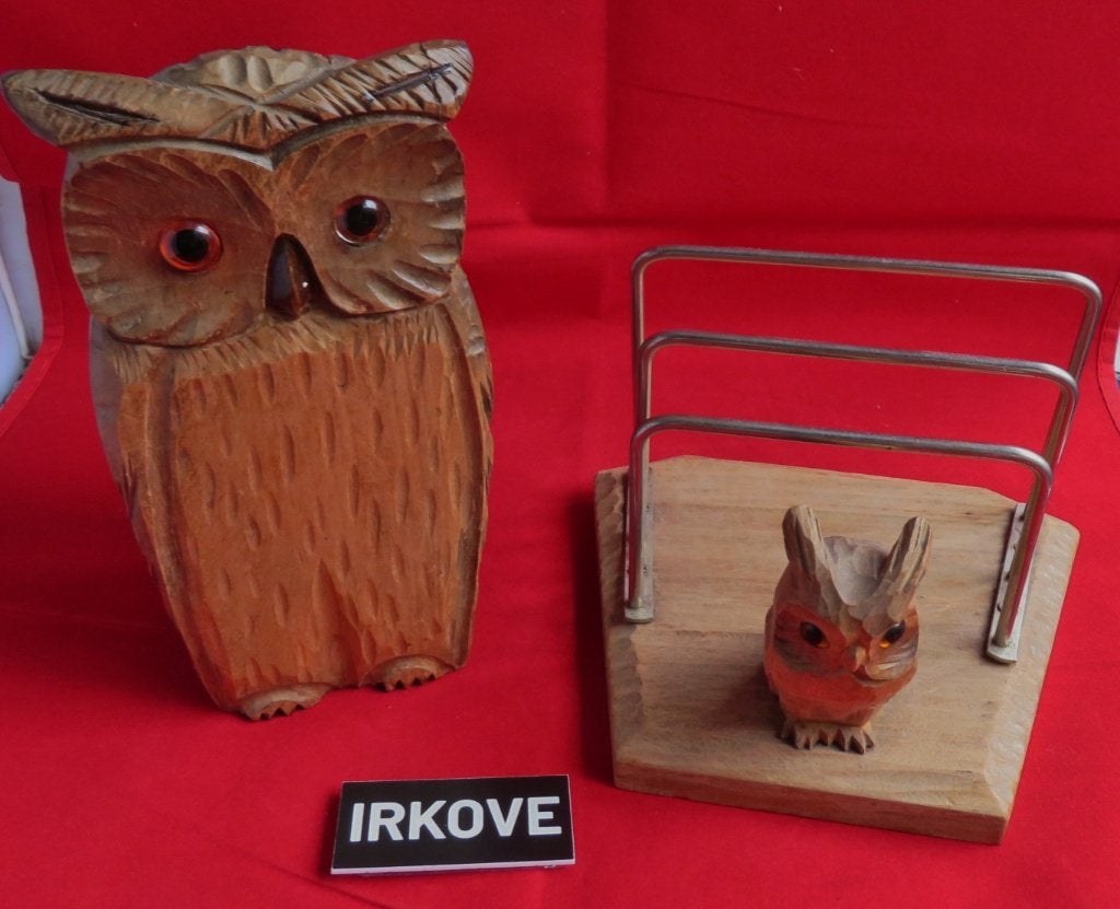 HOUTEN BUREAU SET * Leuke Uilen *, Verzenden
