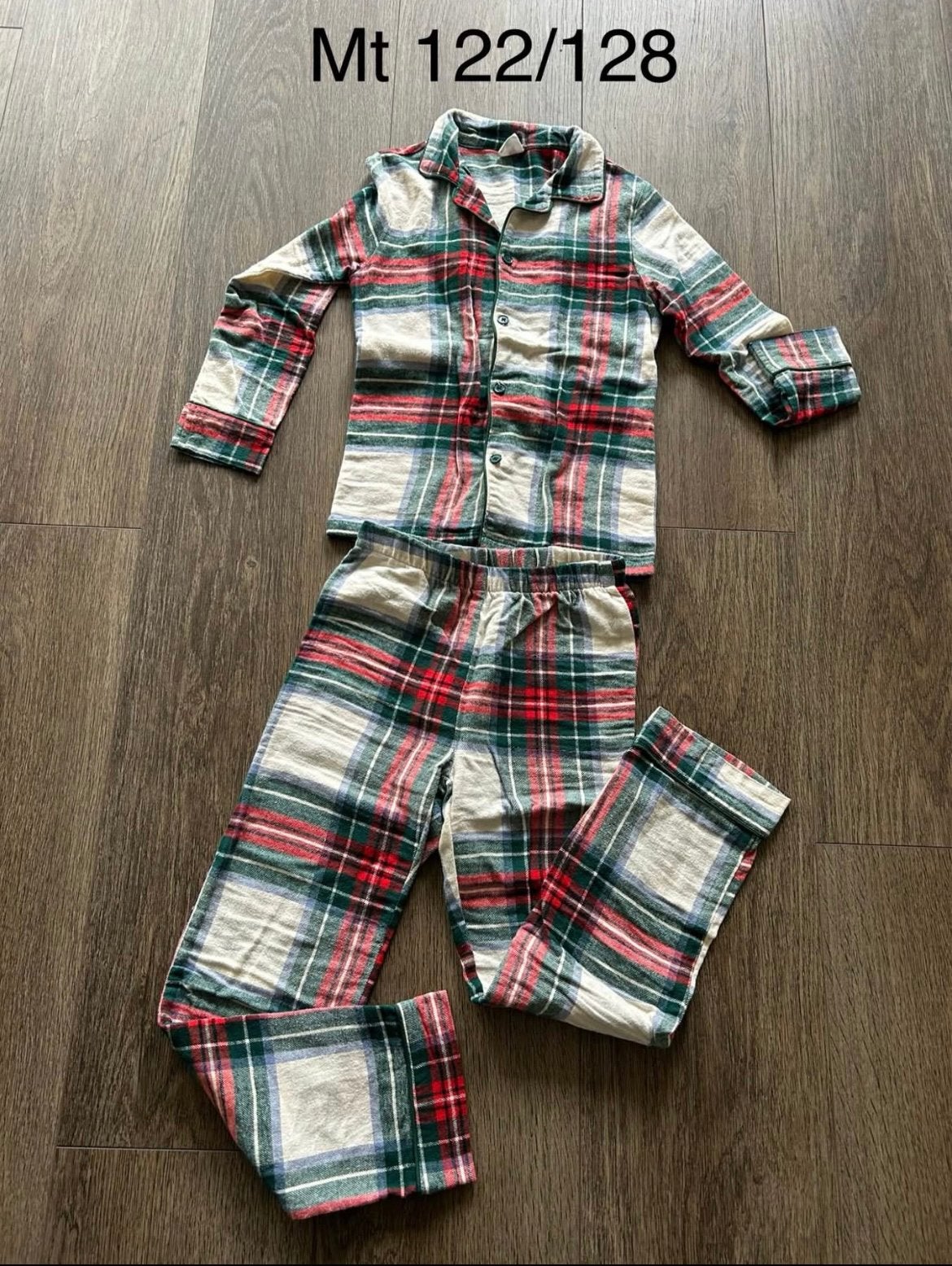 Flanellen pyjama mt 122/128, Ophalen, Gebruikt, Jongen, Nacht- of Onderkleding