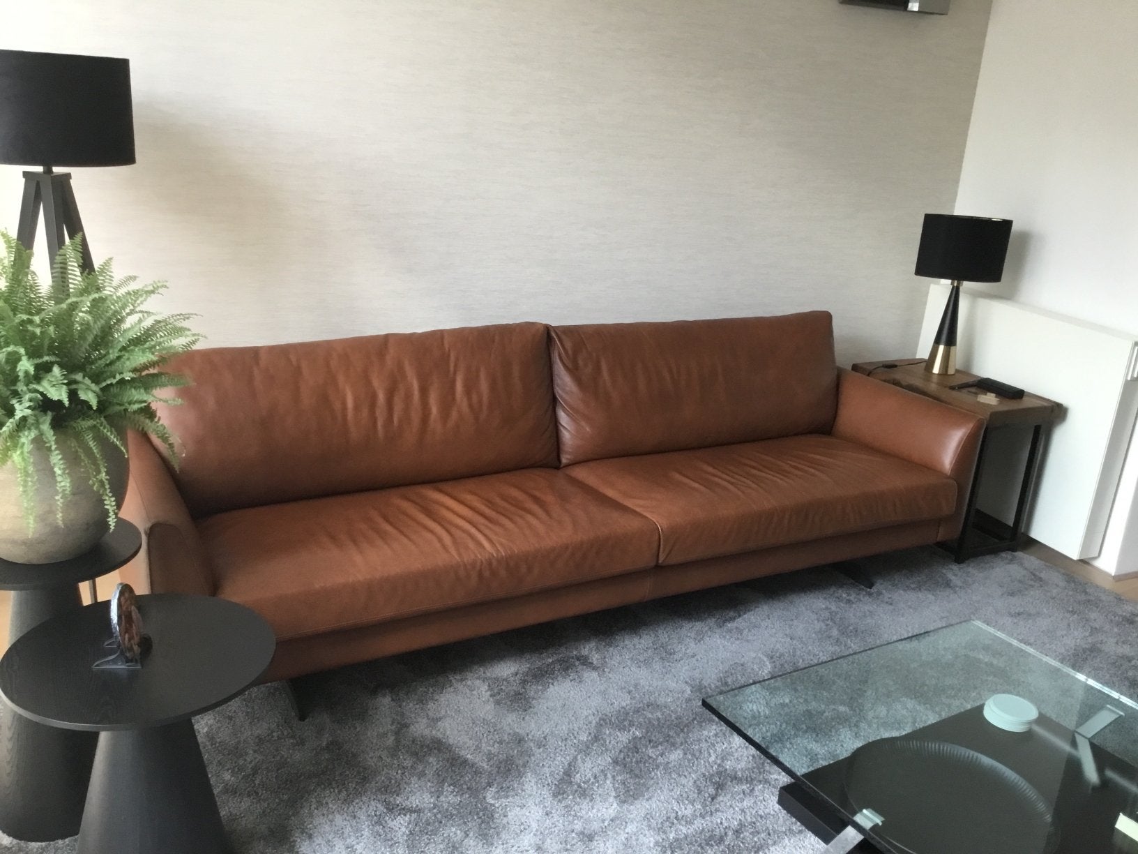 Topform 4 zits bank leer, Ophalen, Zo goed als nieuw, 75 tot 100 cm, Leer