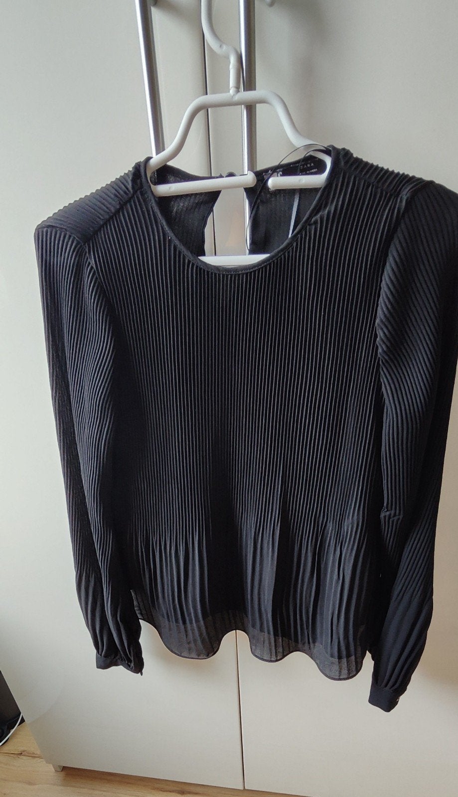 Zwarte plisse blouse van Zara maat XS, Zwart, Ophalen of Verzenden, Zo goed als nieuw, Maat 34 (XS) of kleiner