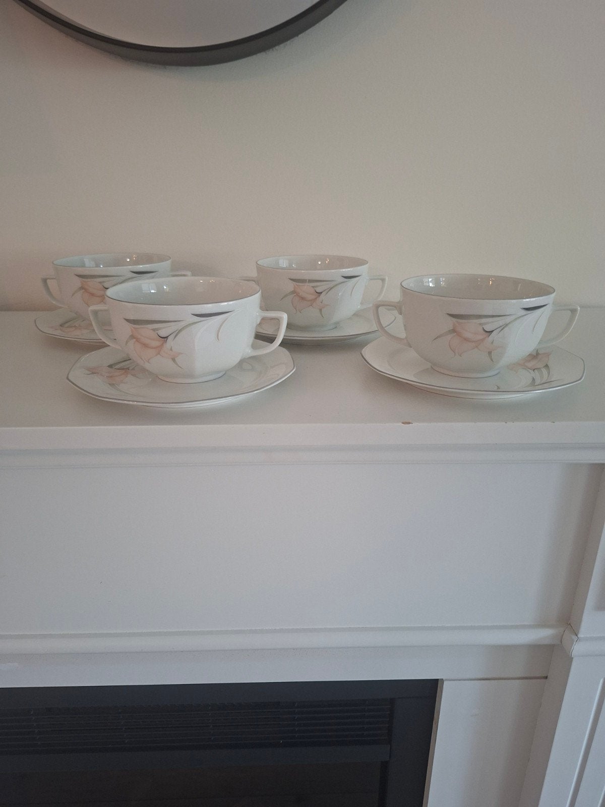 4 Vintage Winterling Soepkommen met Schotel (Jaren '80), Antiek en Kunst, Ophalen of Verzenden