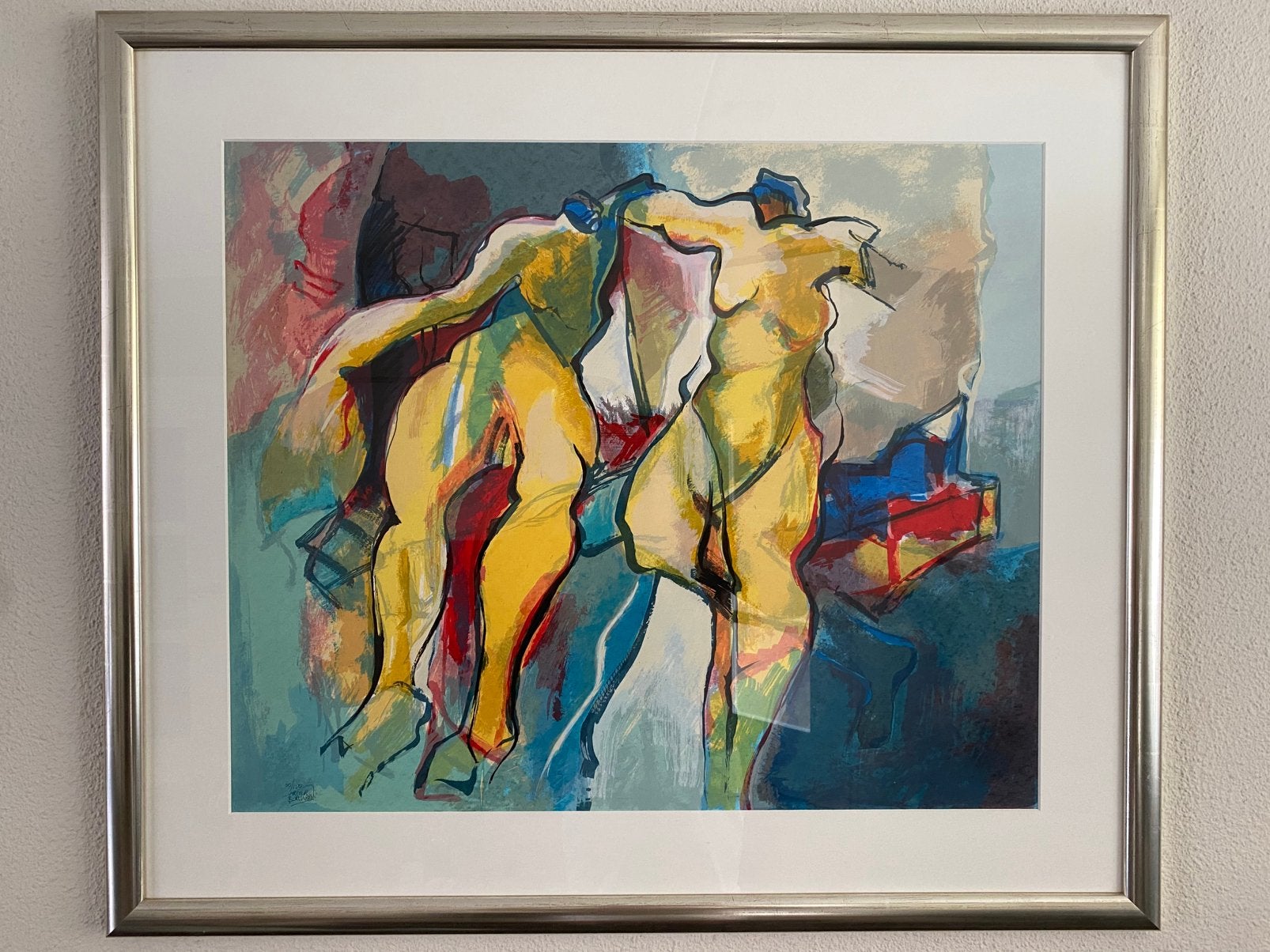 Zeefdruk kunstenaar Arthur Bernard, Zeefdruk, Gesigneerd, Abstract, Ophalen