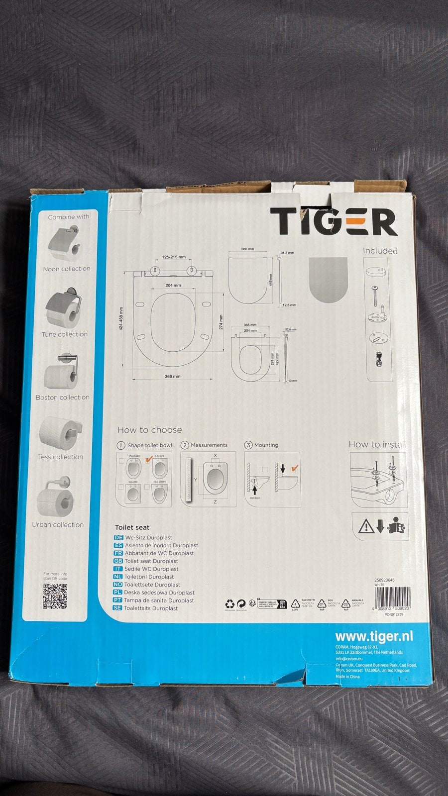 Nieuwe Tiger Elvas Duropast wc bril, Ophalen of Verzenden, Nieuw, Toilet