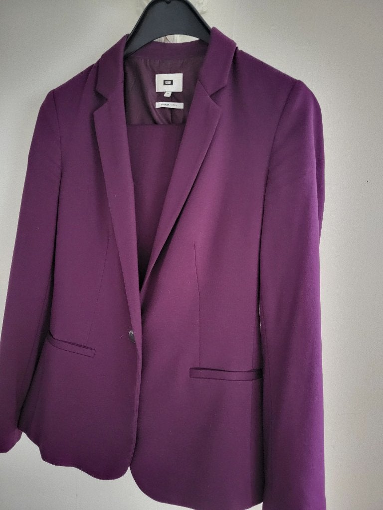 2 delig damespak WE aubergine/donkerpaars maat 38, Kleding | Dames, Kostuum of Pak, WE, Paars, Zo goed als nieuw