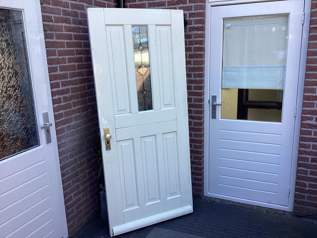 Voordeur Linksdraaiend Glas in Lood Thermopane 201,5x88x4cm, Ophalen, 200 tot 215 cm, Glas, Buitendeur