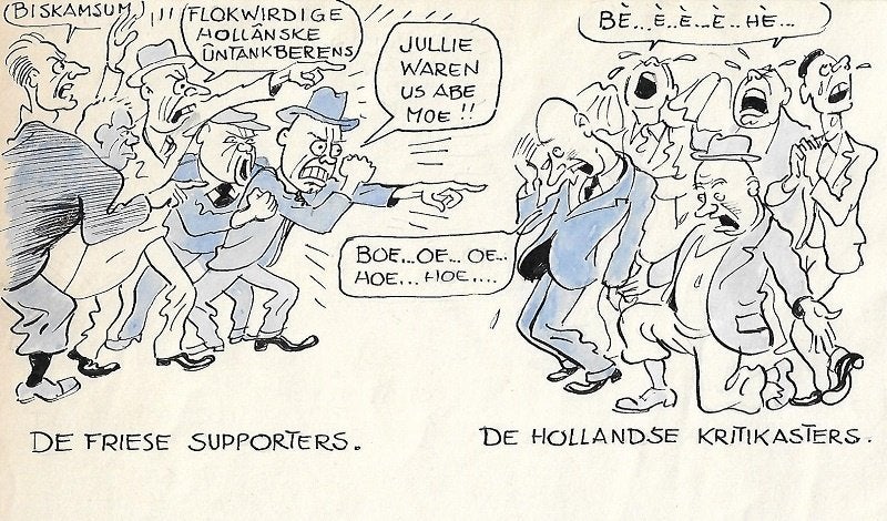 Let op! Abe Lenstra voetbal strip van 3 originele tekeningen, Ophalen