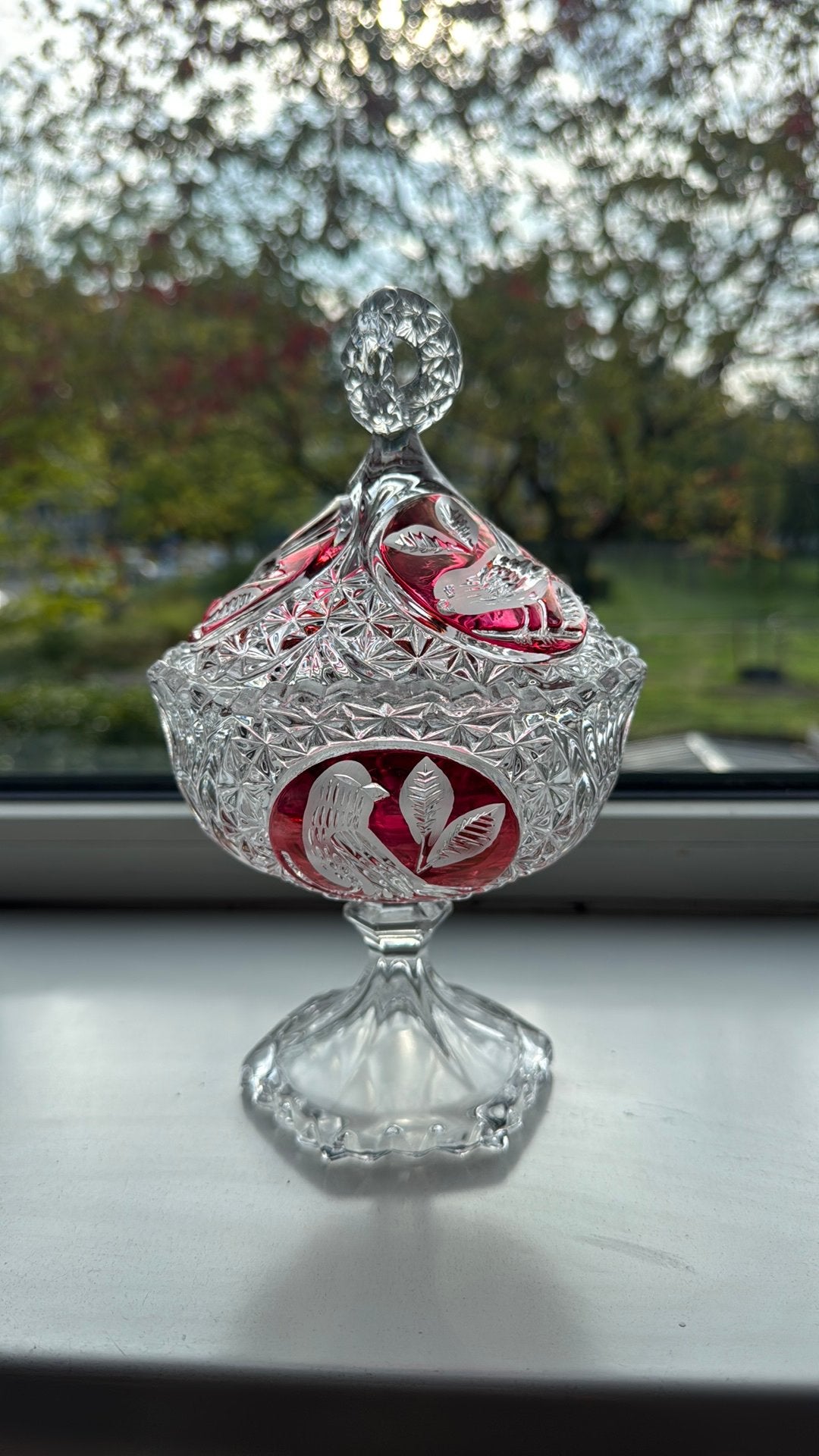 Authentiek crystal stuk, Glas of Kristal, Zo goed als nieuw, 2 of 3 bedels, Ophalen