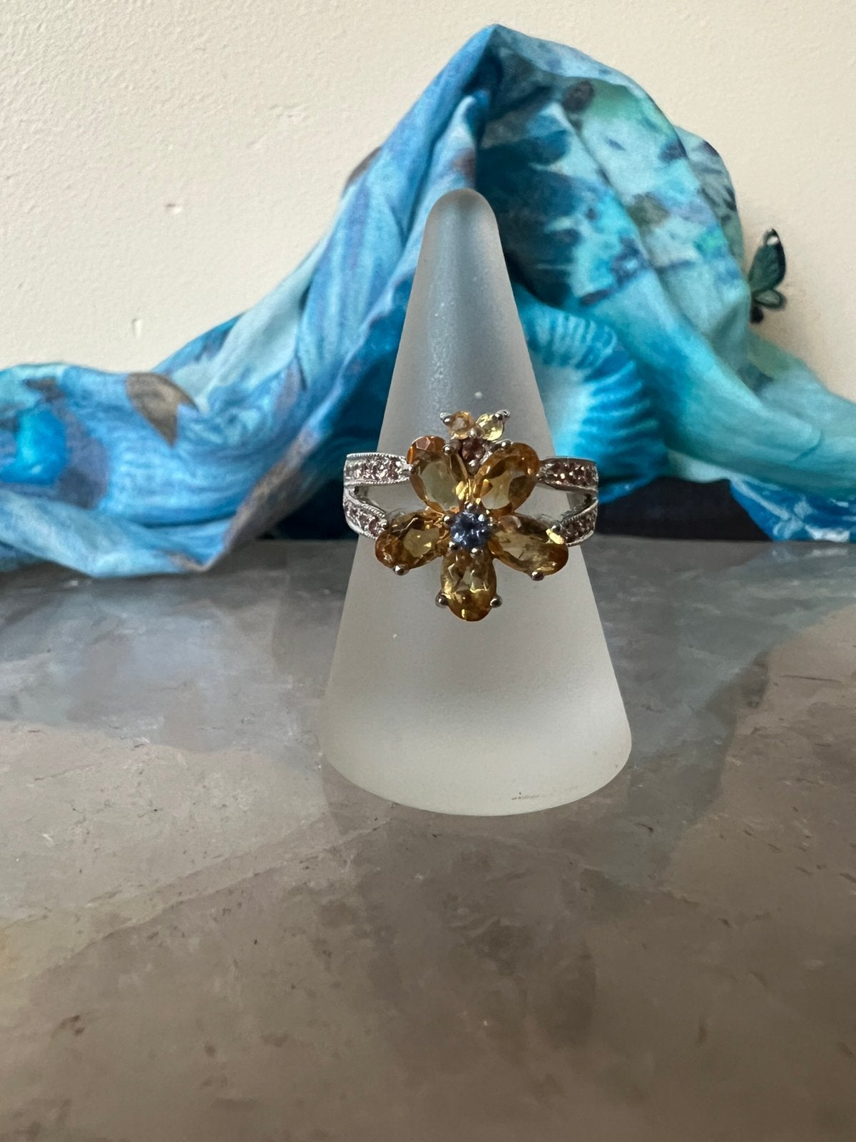 Saffier geel tanzaniet beschermt geluk vreugde magie uniek, Sieraden, Tassen en Uiterlijk, Ringen, Geel, Nieuw, Ophalen of Verzenden