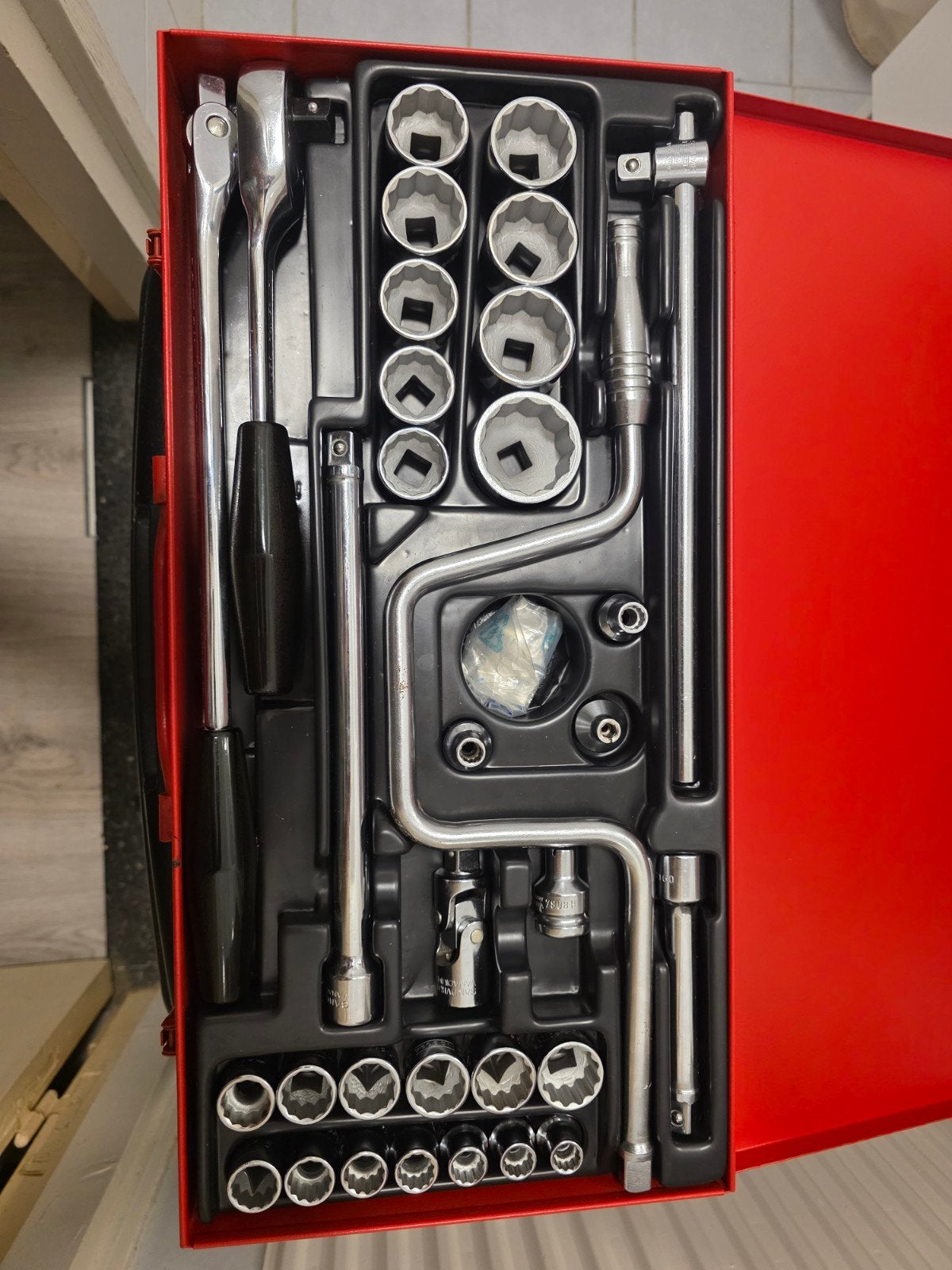 Vintage Sandvik-Belzer 8100 serie 1/2 Inch doppenset, Doe-het-zelf en Verbouw, Ophalen, Zo goed als nieuw, Sleutel/ratel, Overige merken