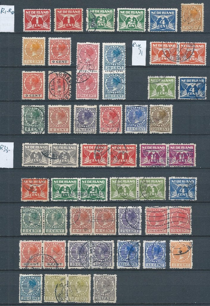 C869 – Nederland – kavel roltanding (gestempeld), Ophalen of Verzenden, T/m 1940, Gestempeld