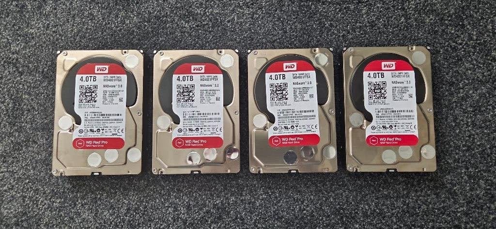 4x Western Digital Red Pro 4TB HDD NAS Harde Schijf, Computers en Software, Harde schijven, Intern, Ophalen of Verzenden, Desktop