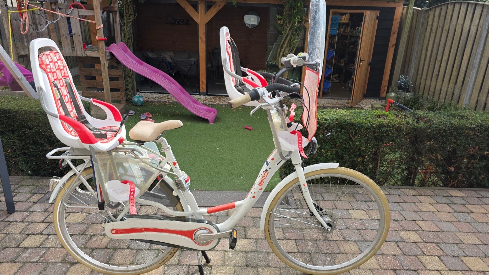 Montego Liberty moederfiets met 2 kinderzitjes en windscherm, (Extra) lage instap, Trommelrem, Ophalen, Overige merken