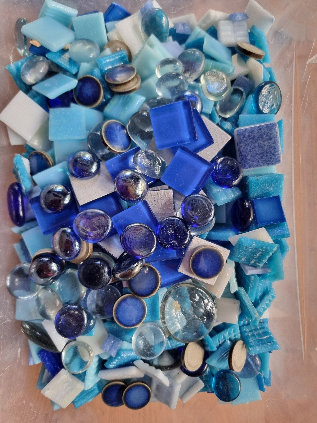 Mozaïek steentjes mix luxe mozaieksteentjes blauw aqua mix, Ophalen of Verzenden, Nieuw
