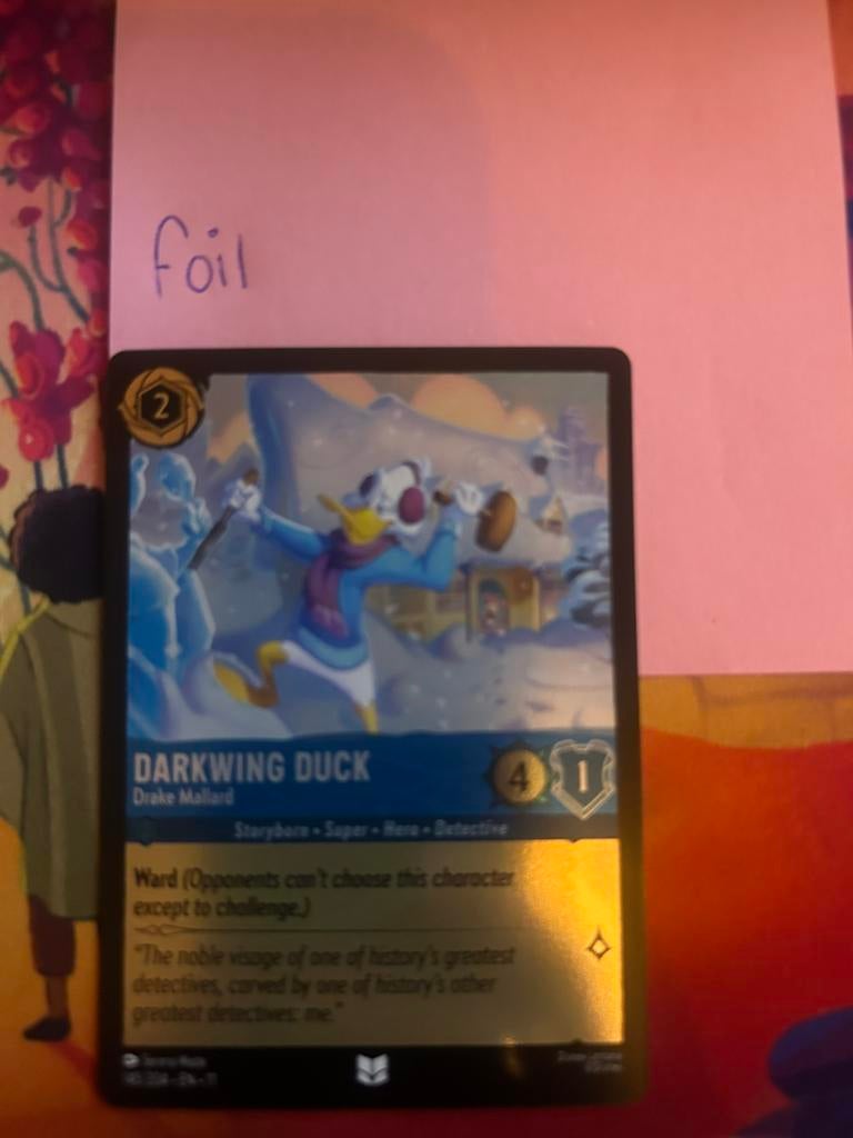 Darkwing duck drake mallard foil, Hobby en Vrije tijd, Ophalen, Zo goed als nieuw, Foil