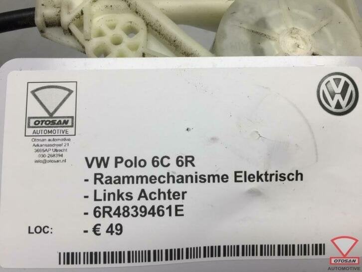 vw polo 6r 6c raammechanisme elekt. links achter 6r4839461e, Auto-onderdelen, Ruiten en Toebehoren, Gebruikt, Volkswagen, Volkswagen AG