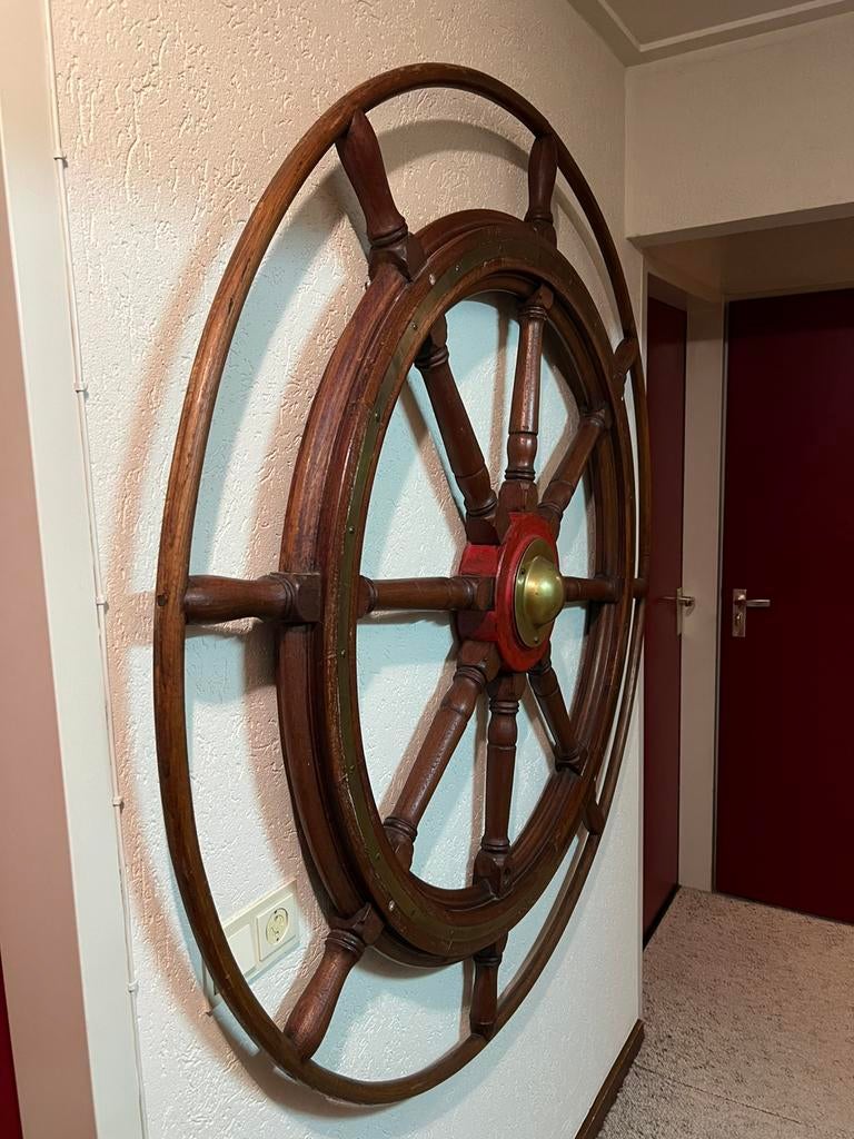 Gigantisch groot en mooi Uniek SCHEEPSSTUURWIEL ROER 150 cm, Ophalen, Gebruikt, Ankeren en Afmeren, Zeilboot of Motorboot