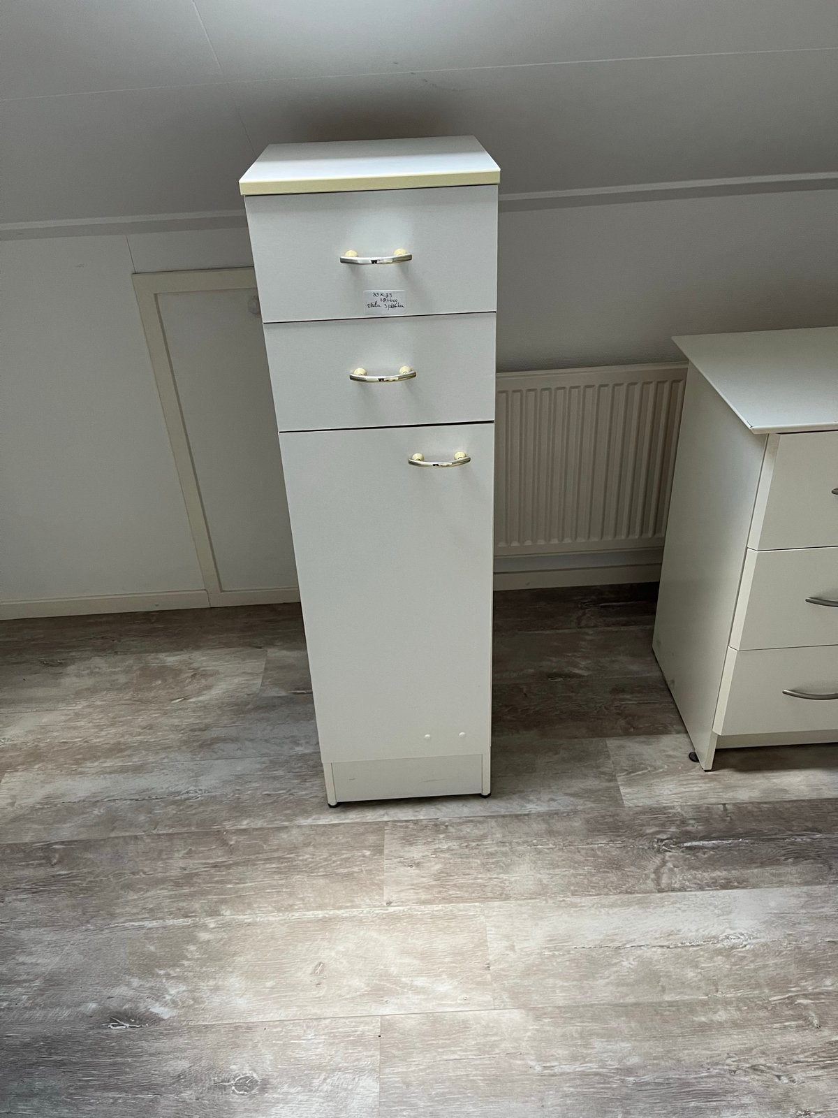 Hoog kastje met lades en planken - ideaal voor badkamer, Ophalen, Gebruikt