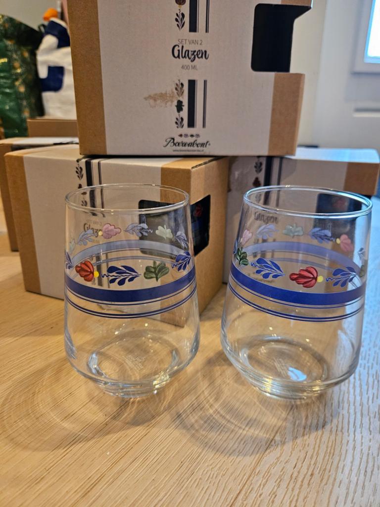 Boerenbont Glazen Set  - Nieuw in Doos, Huis en Inrichting, Keuken | Servies, Glas of Glazen, Nieuw, Ophalen of Verzenden, Glas