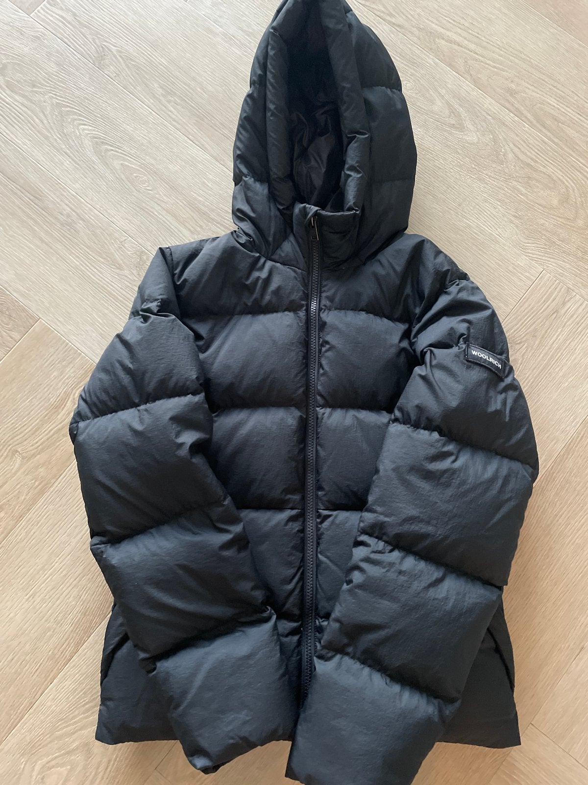 Woolrich winterjas zwart maat 12 (kindermaat), Ophalen of Verzenden, Zo goed als nieuw, Maat 38/40 (M), Zwart