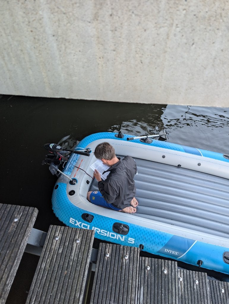 INTEX Explorer 5, inclusief elektrische motor, Watersport en Boten, Kano's, Ophalen, Opblaasbaar, Drie personen of meer, Overige typen