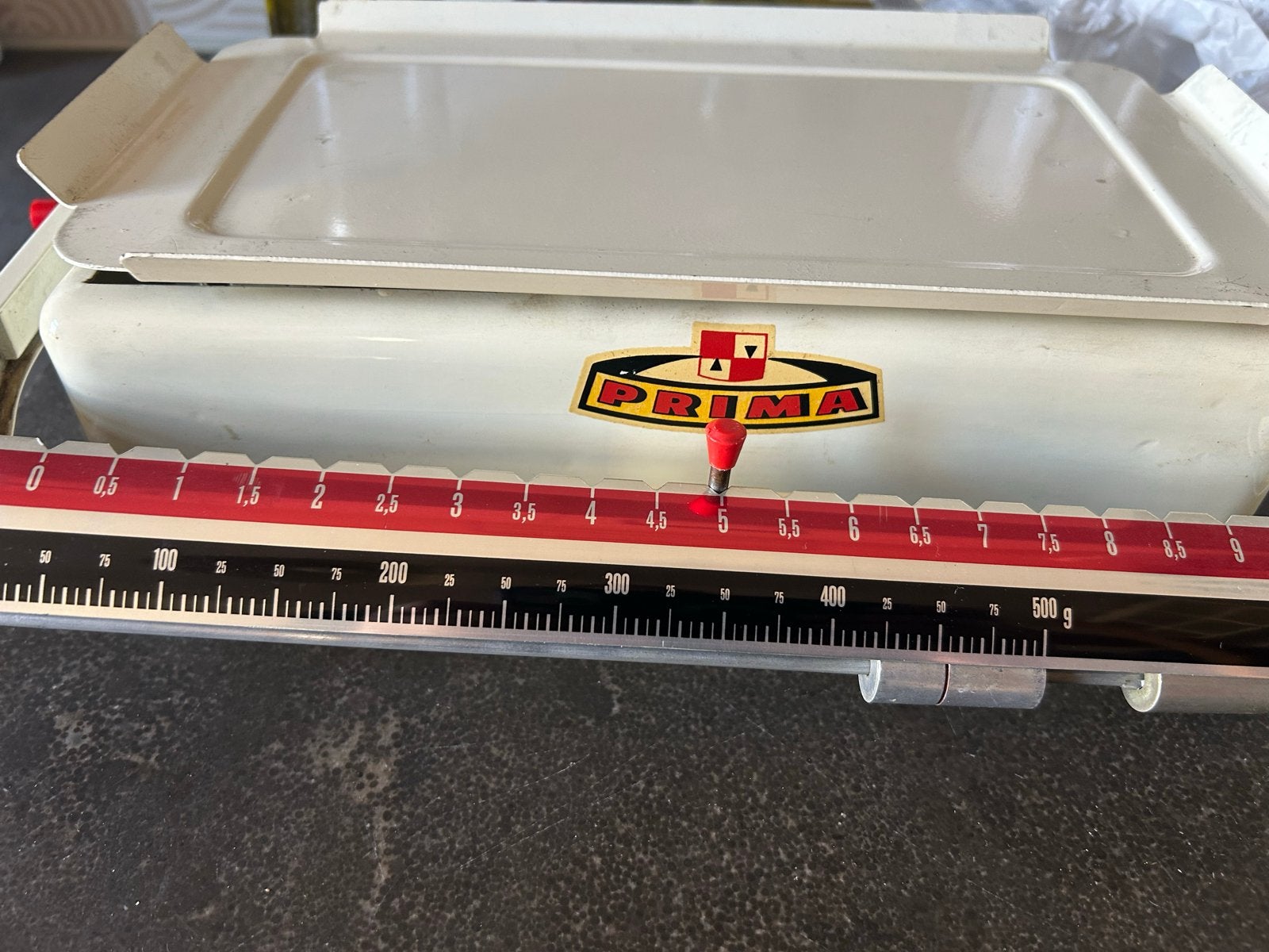 Vintage Prima keukenweegschaal - tot 10 kg, Ophalen of Verzenden, Gebruikt, Overige typen, 50 tot 100 kg