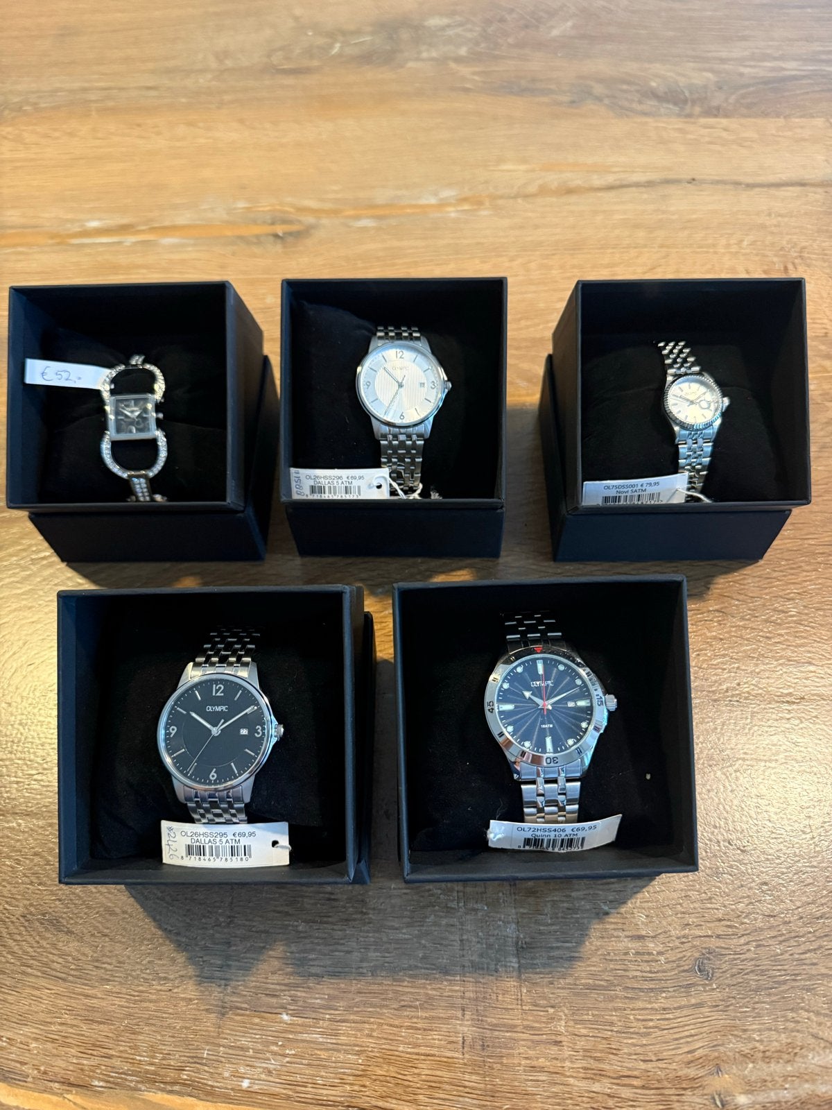 5 Nieuwe Olympic Horloges: 2 Dames, 3 Heren, Overige merken, Leer, Staal, Polshorloge