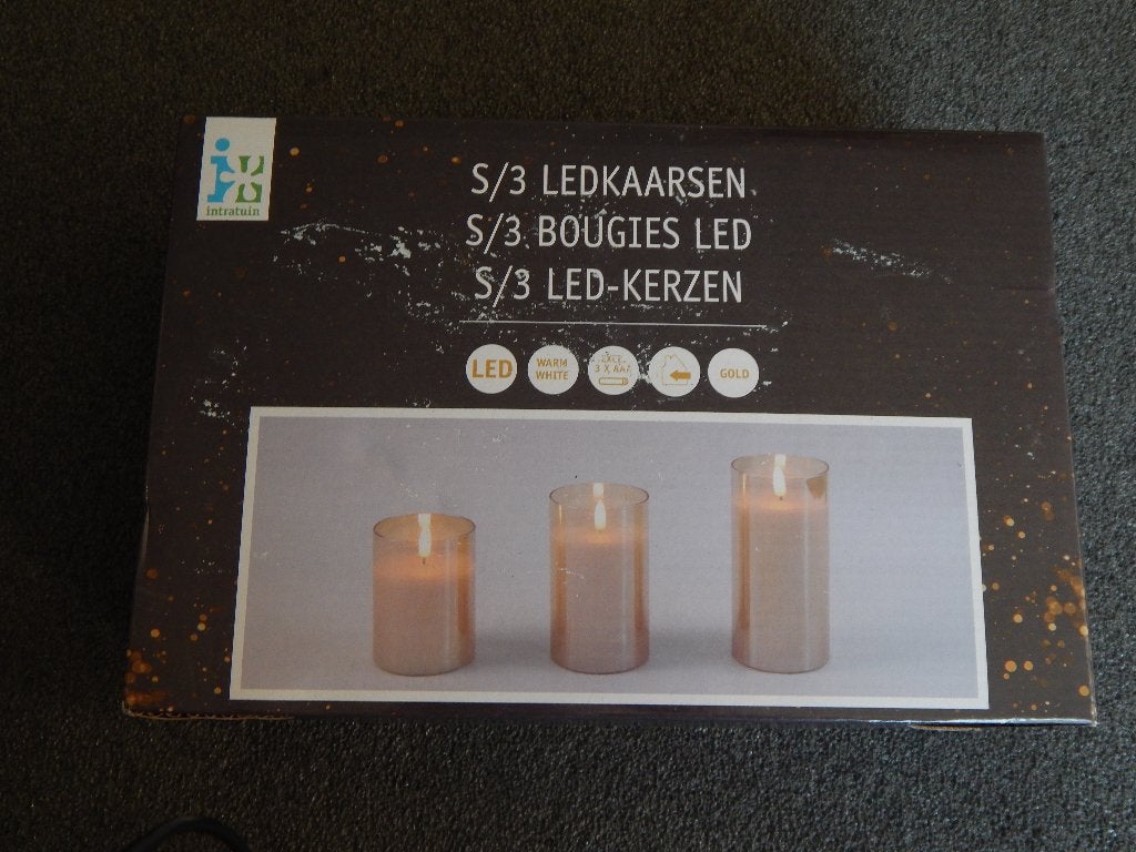 3 LED kaarsen , nieuw, Overige materialen, Wit, Nieuw, Ophalen of Verzenden