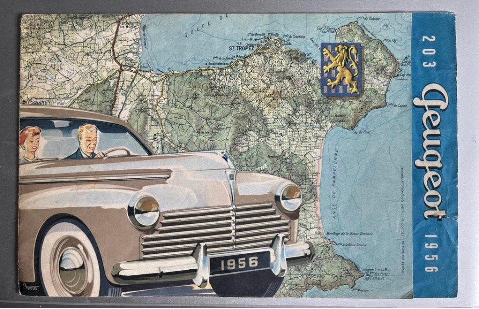 Te koop originele Peugeot 203 folder oldtimer, Ophalen of Verzenden
