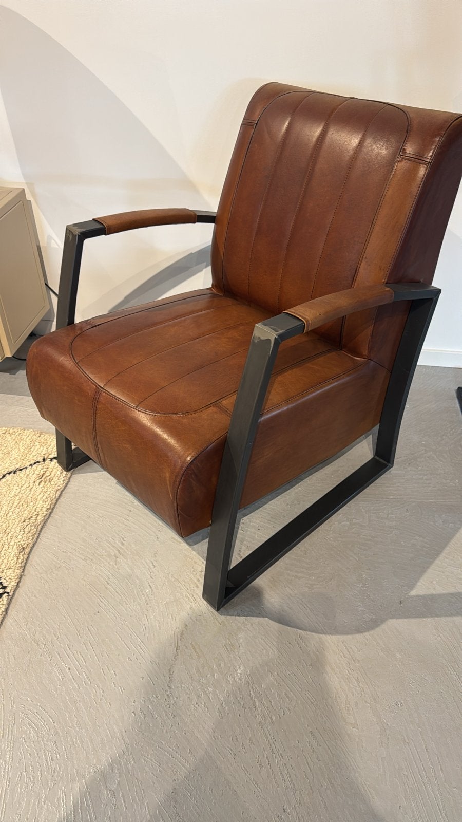 Vintage Leren Lounge Stoel - Van €999 voor €399!, Ophalen, Gebruikt, Bruin, Leer