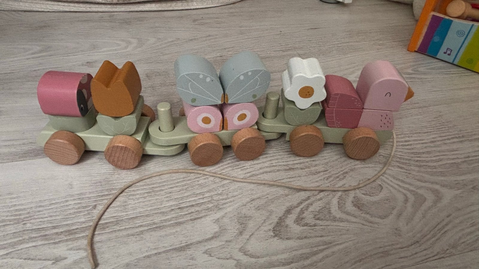 Little Dutch Blokjes Trein - Houten Stapel Trein, Ophalen of Verzenden, Gebruikt, Duw- of Trekspeelgoed