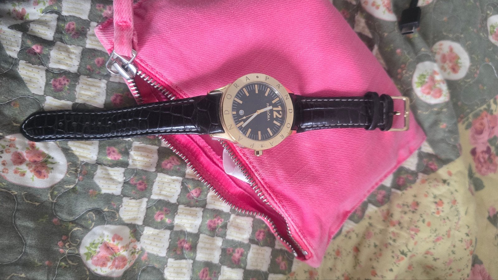 Mooi Pandora horloge - werkt perfect!, Overige merken, Overige materialen, Leer, Polshorloge