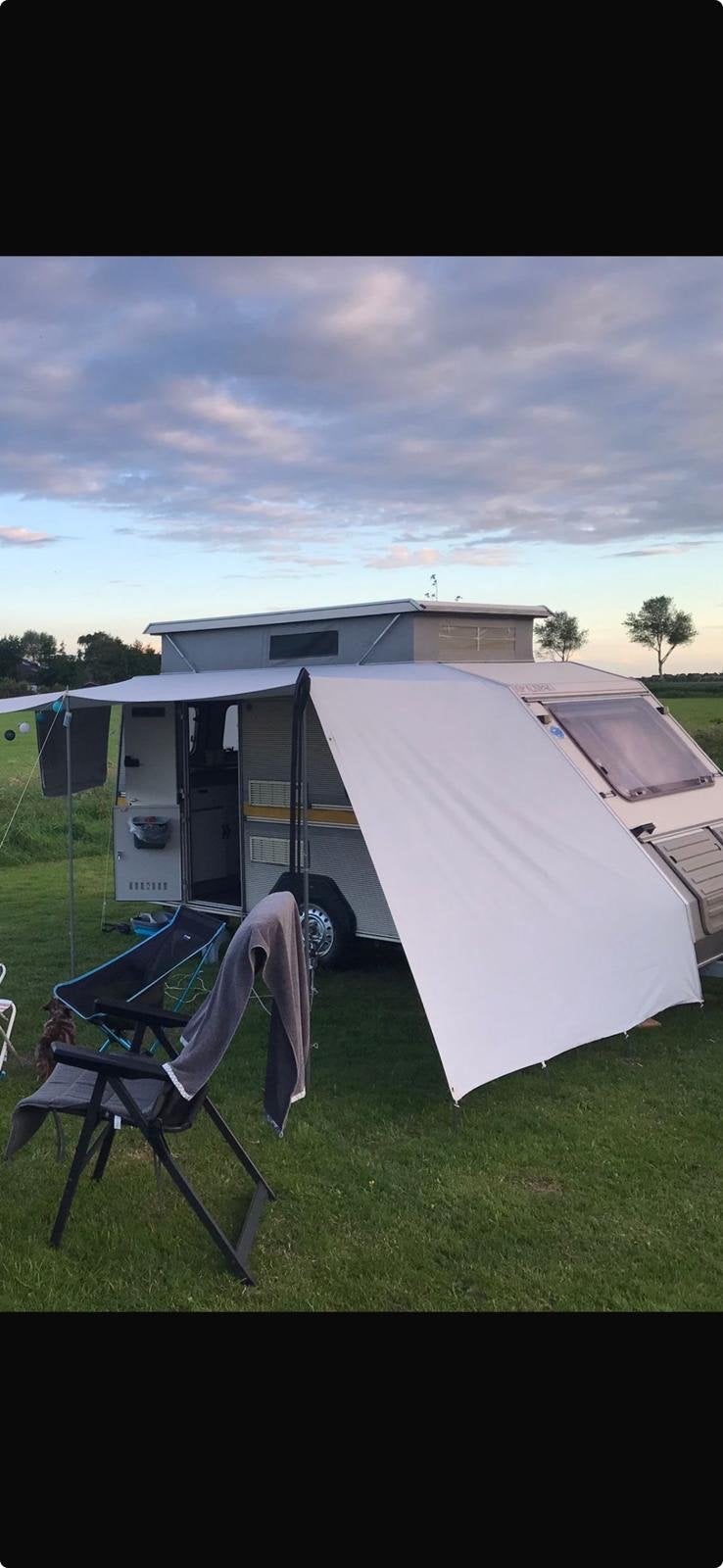 Kip 370 caravan incl. luifel en fietsendrager, Caravans en Kamperen, Standaardzit, Kip, Tot en met 2, Particulier