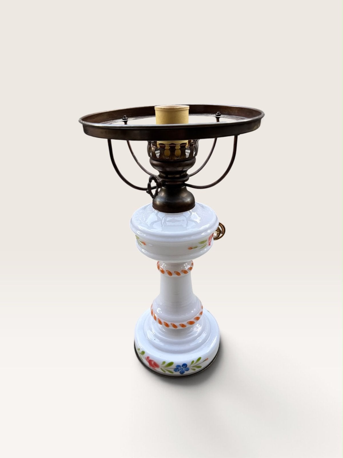 Vintage tafellamp met bloemmotief, Antiek en Kunst, Ophalen