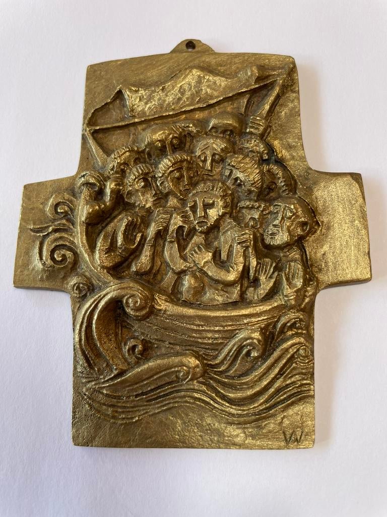 Bronzen kruis, Egino Weinert gesigneerd, Ophalen of Verzenden