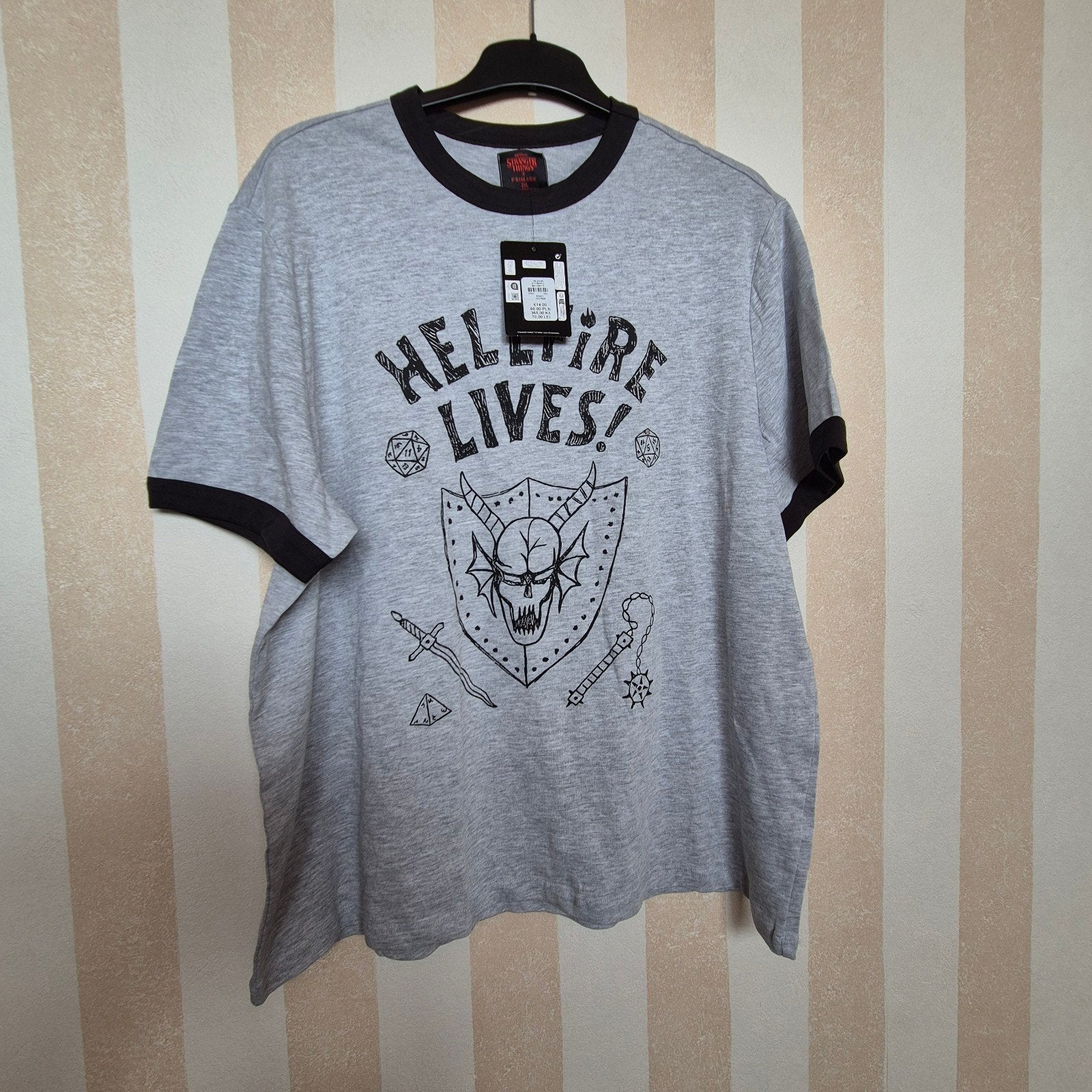 Nieuw Herenshirt XXL - Hellfire Lives! Stranger Things, Onbekend, Ophalen of Verzenden, Grijs, Maat 56/58 (XL)