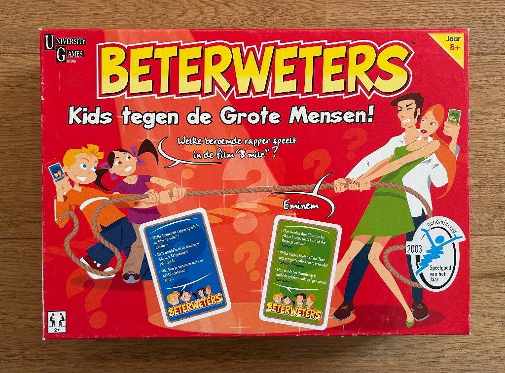 Beterweters: Kids tegen de Grote Mensen! Bordspel, Een of twee spelers, Ophalen of Verzenden, Zo goed als nieuw, University Games