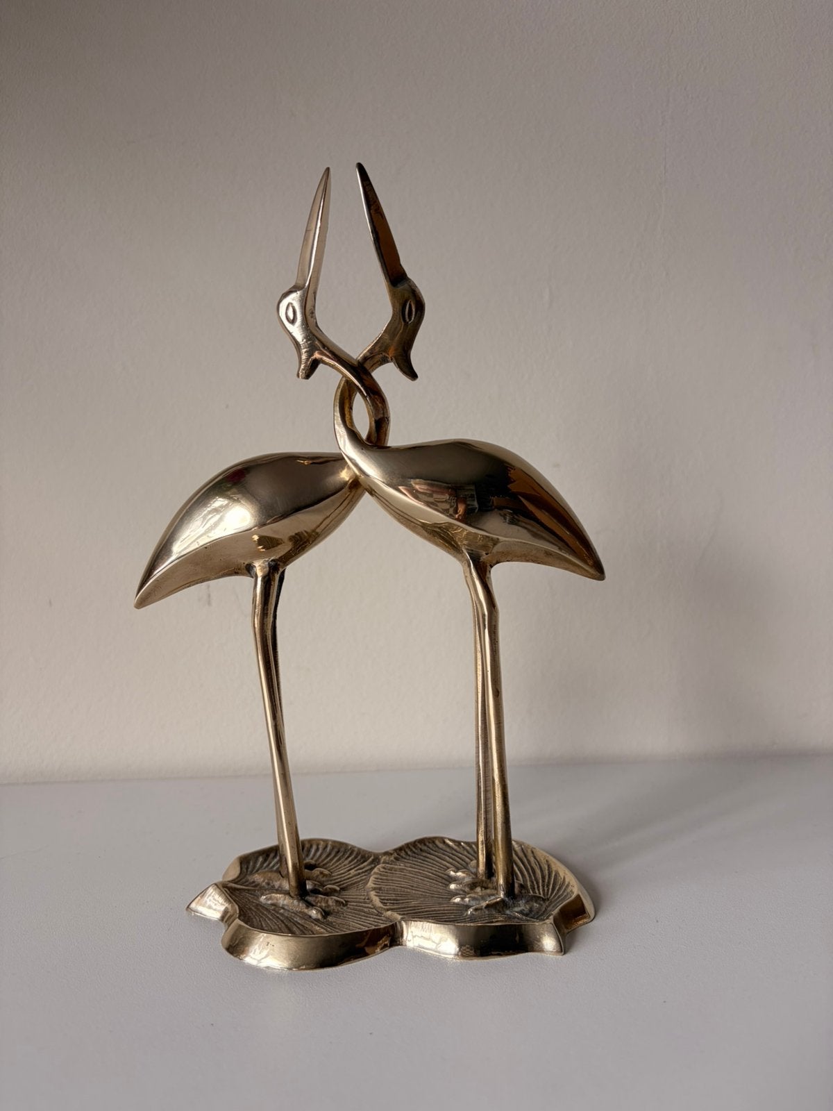 Vintage messing flamingo beeld, Ophalen of Verzenden, Gebruikt, Dier