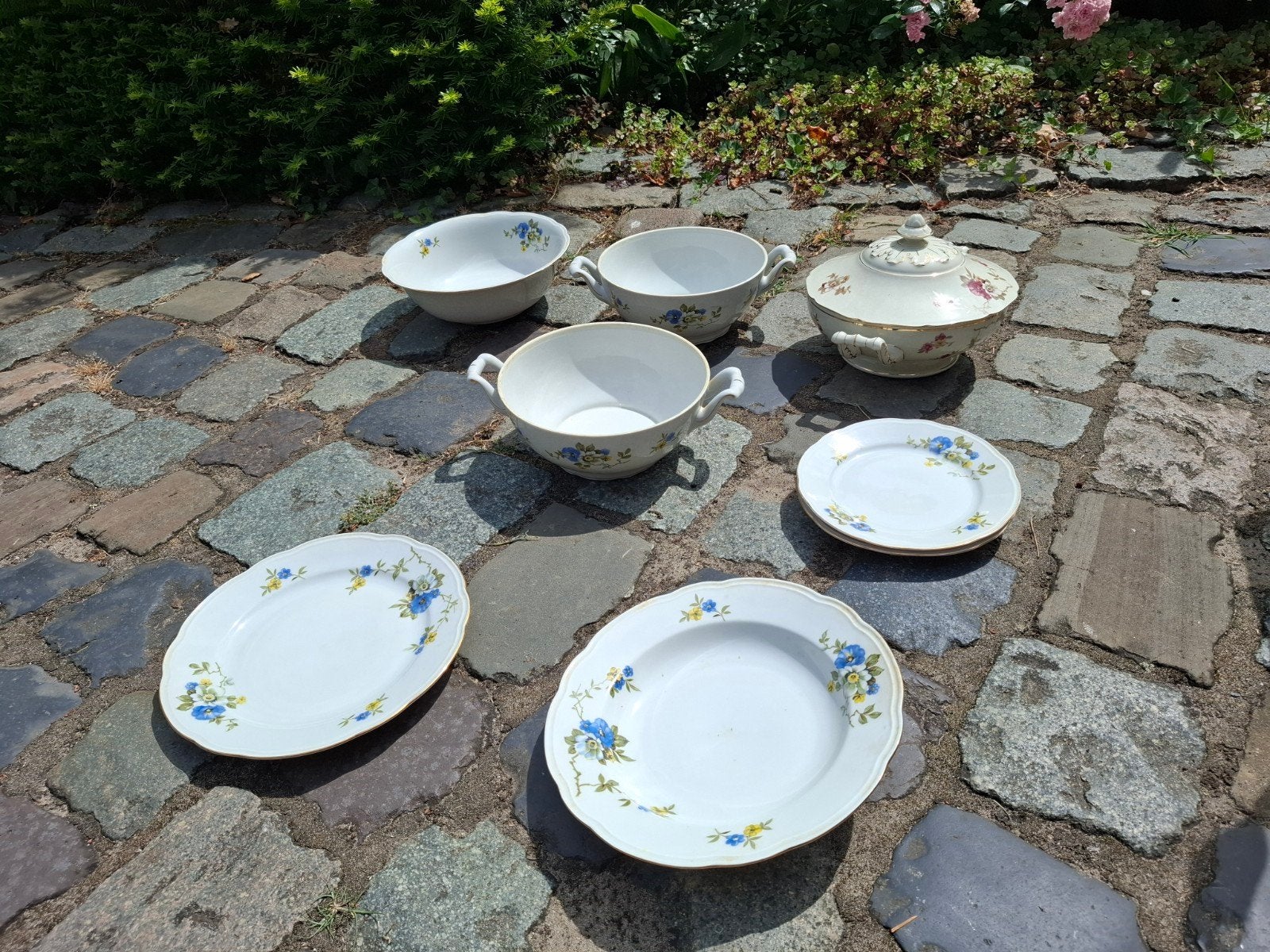 Thuringia porseleinen servies met bloemmotief, Ophalen